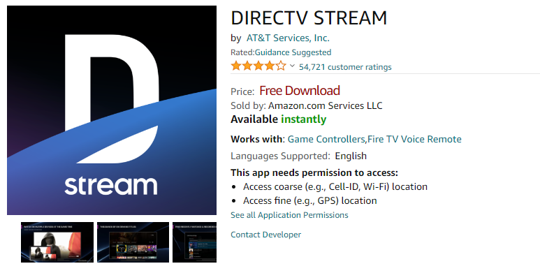 DirecTV Stream - Amazon website