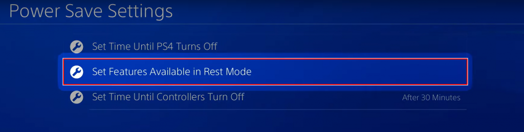 Choose Set Features Available in Rest Mode
