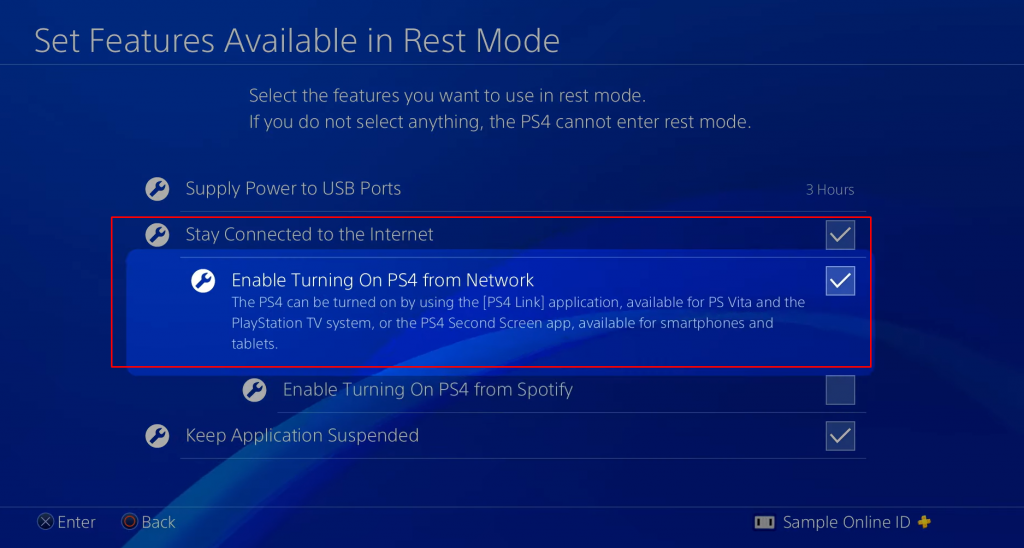 Enable the necessary functions to update Disney Plus on PS4