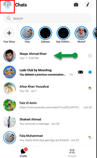 Click Profile icon 
