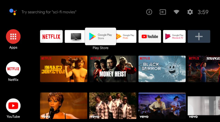 Open Play Store on Sony TV