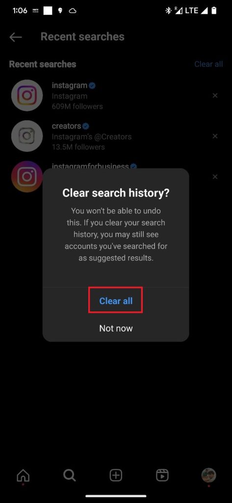 How to Delete Search History On Instagram