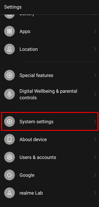 How to Type Delta Symbol: Choose the System settings